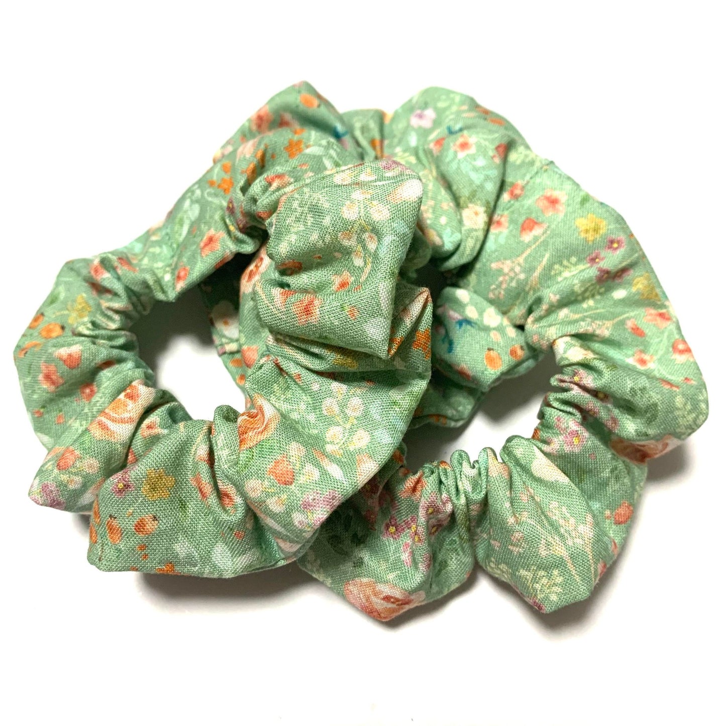 MAKIN' WHOOPEE - "Green Pretty Floral" REGULAR SCRUNCHIES