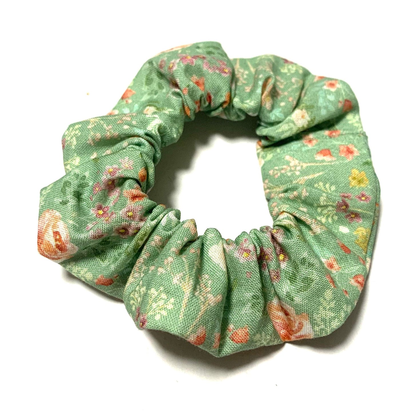 MAKIN' WHOOPEE - "Green Pretty Floral" REGULAR SCRUNCHIES