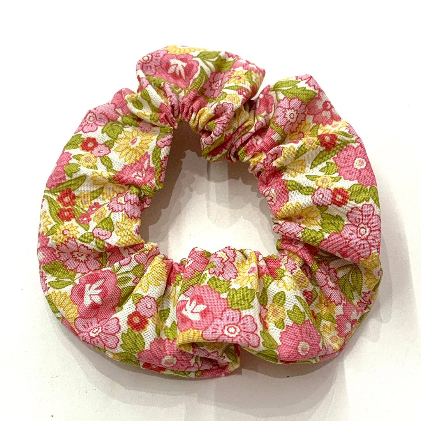 MAKIN' WHOOPEE - "Pink & Yellow Floral" REGULAR SCRUNCHIES