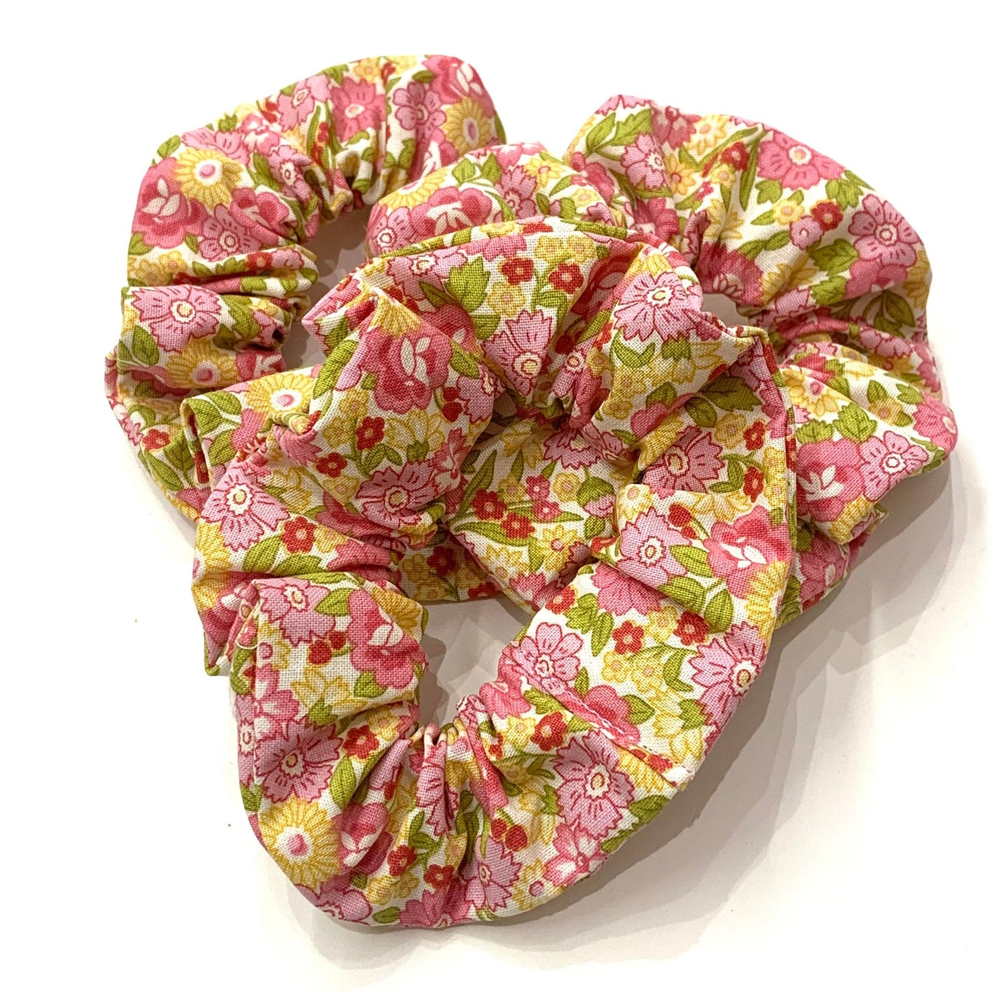 MAKIN' WHOOPEE - "Pink & Yellow Floral" REGULAR SCRUNCHIES