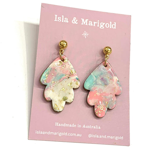 Isla & Marigold- Polymer Clay Earrings- Pastel Galaxy Flourish