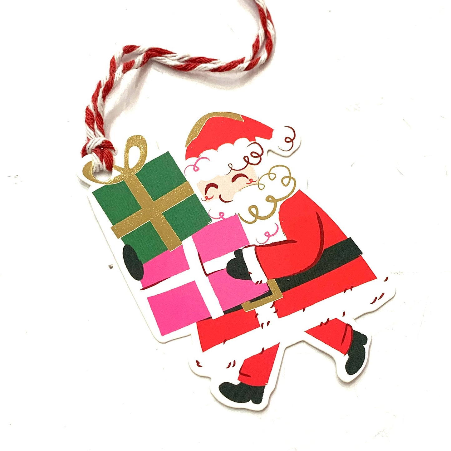 CANDLEBARK CREATIONS - "Jolly Santa"- CHRISTMAS TAGS