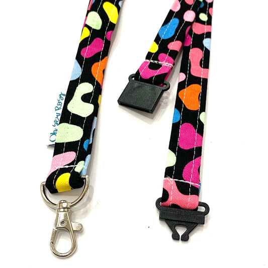 OH SEW ROSY: FABRIC LANYARD - Colourful Blobs