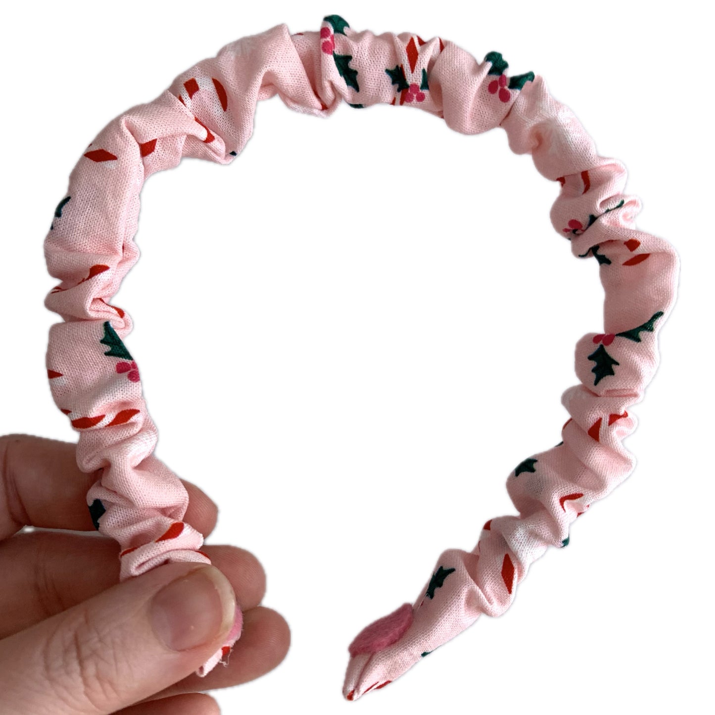 THIS BIRD HAS FLOWN - SMALL CHRISTMAS SCRUNCHIE HEADBANDS- Pinkmas