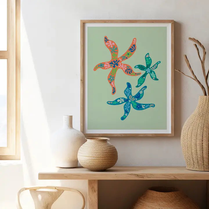 3 BIRDIES STUDIO- "Starfish" A4 Art Print