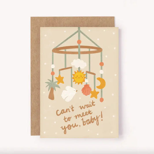 LAUREN SISSON STUDIO- "Can't Wait To Meet You Baby " - New Baby Greeting Card