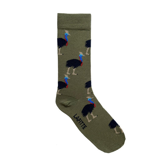 LAFITTE - CASSOWARY SOCKS - KHAKI COTTON