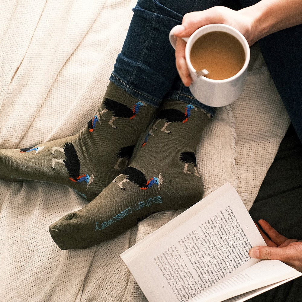 LAFITTE - CASSOWARY SOCKS - KHAKI COTTON