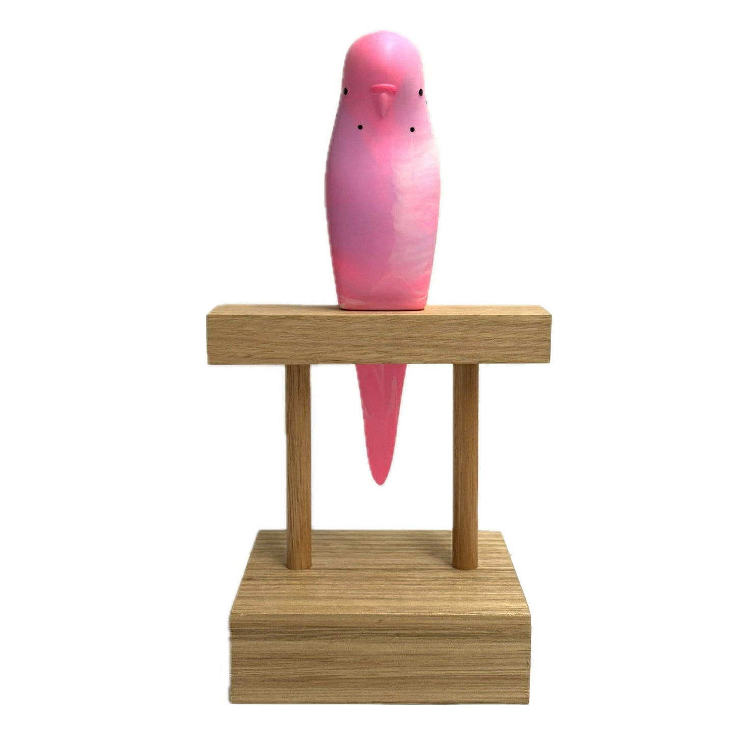PETE CROMER - RESIN BUDGERIGAR #7 - Pretty in Pink Swirl