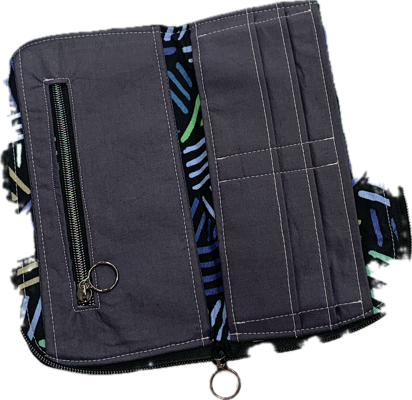 OH SEW ROSY: Wallets/Purses- Blue Green Dash