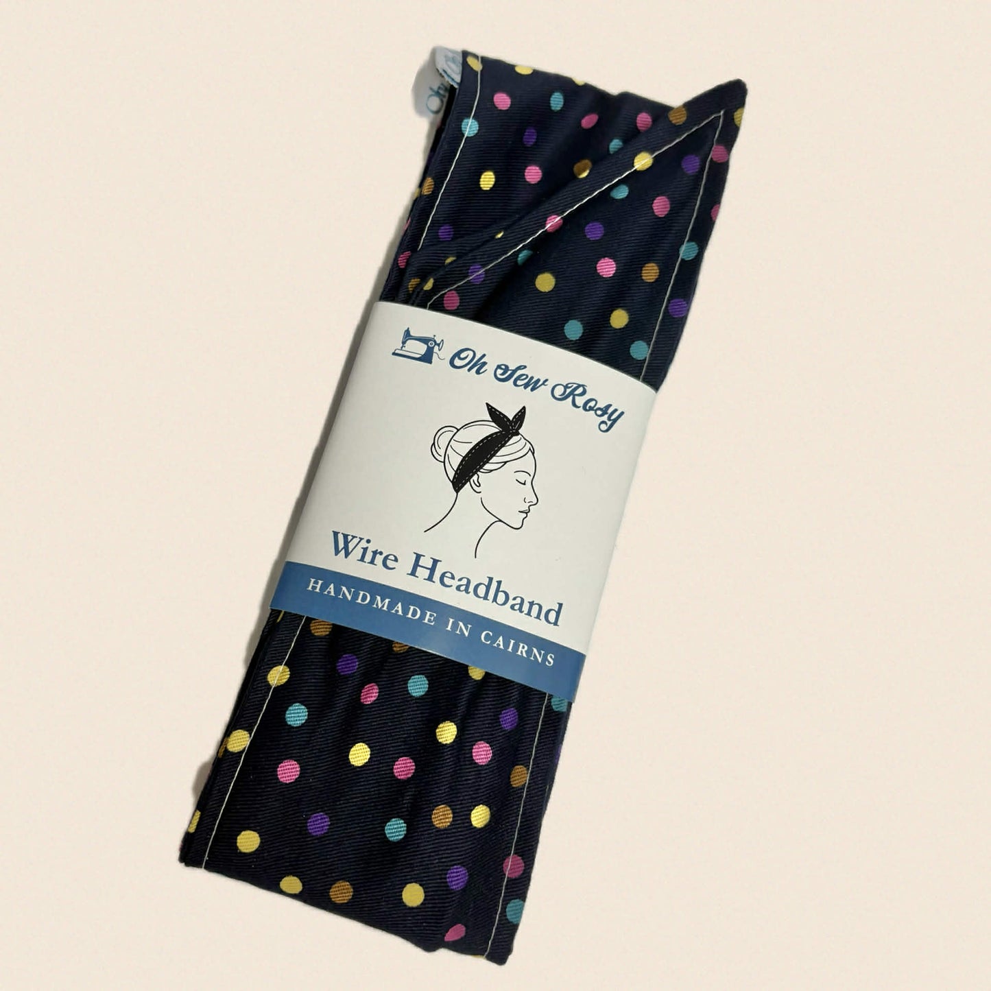 OH SEW ROSY: WIRE HEADBAND - Navy Confetti