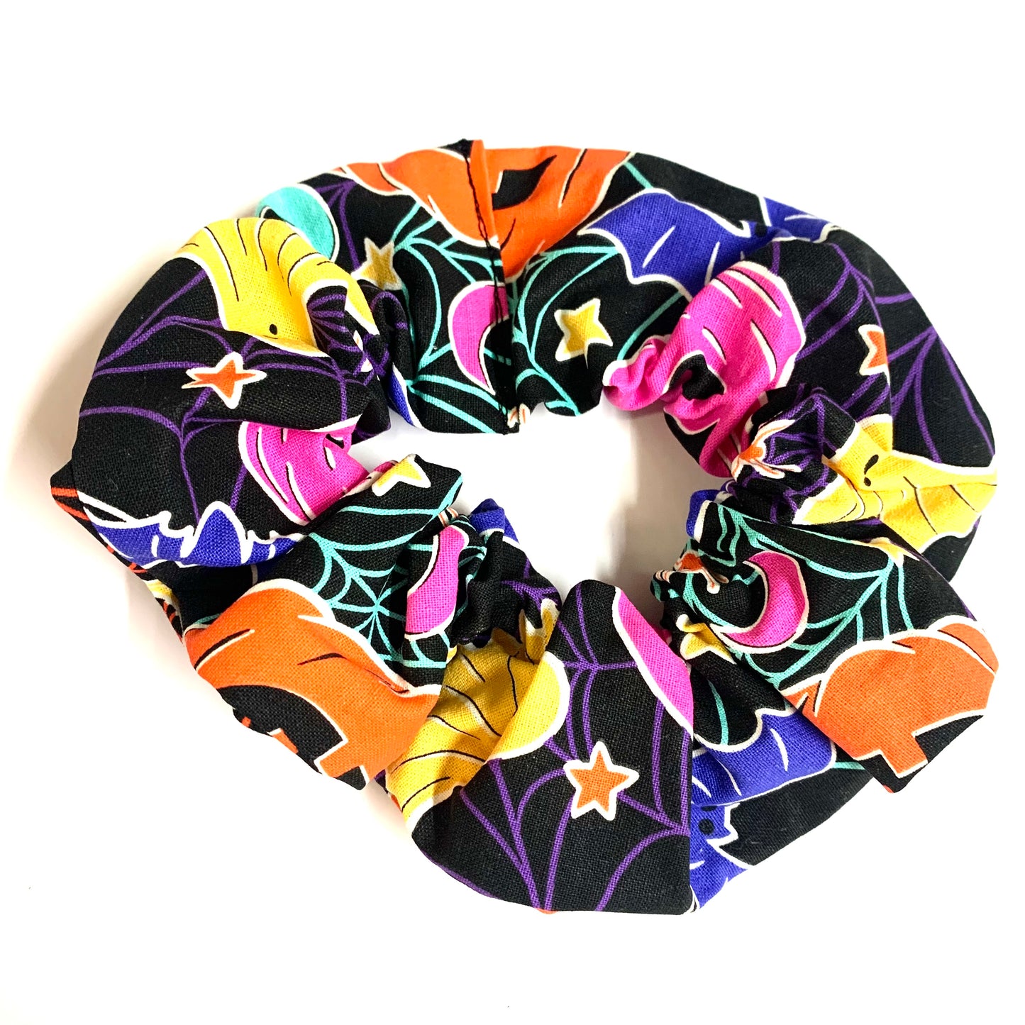 MUMMA WHOOPEE - "Pumpkin Web" Halloween Jumbo Scrunchies