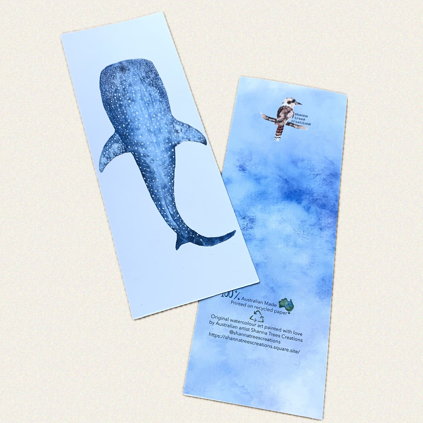Shanna Trees Creations- "Whale Shark" Bookmark- White Paper