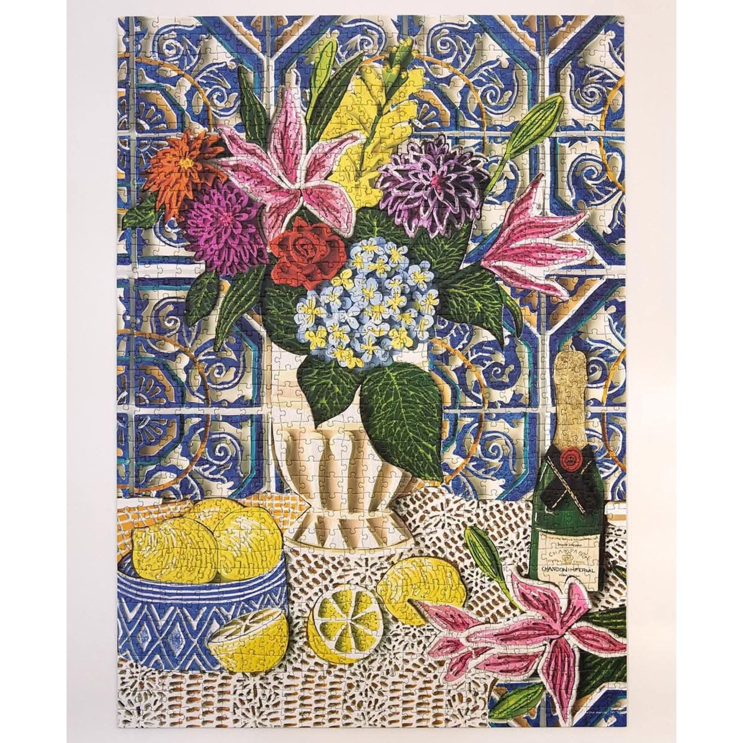 BESPOKE LETTERPRESS - Hydrangea Blue- 1000 Piece Puzzle