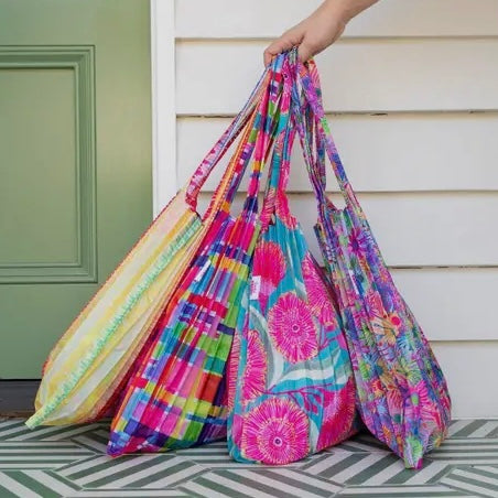 LORDY DORDIE - Gum Blossoms- Concertina Pleat Shopper Bag