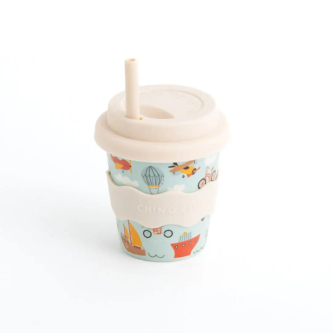 CHINO CLUB- Kids 4oz Reusable Babychino Cup- Vehicles