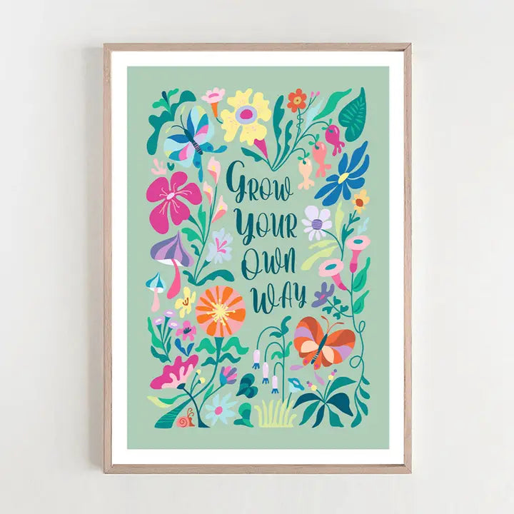 3 BIRDIES STUDIO- "Grow Your Own Way" A5 Art Print