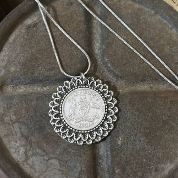MOLLY MADE- "1951 Sixpence" Pendant Necklace