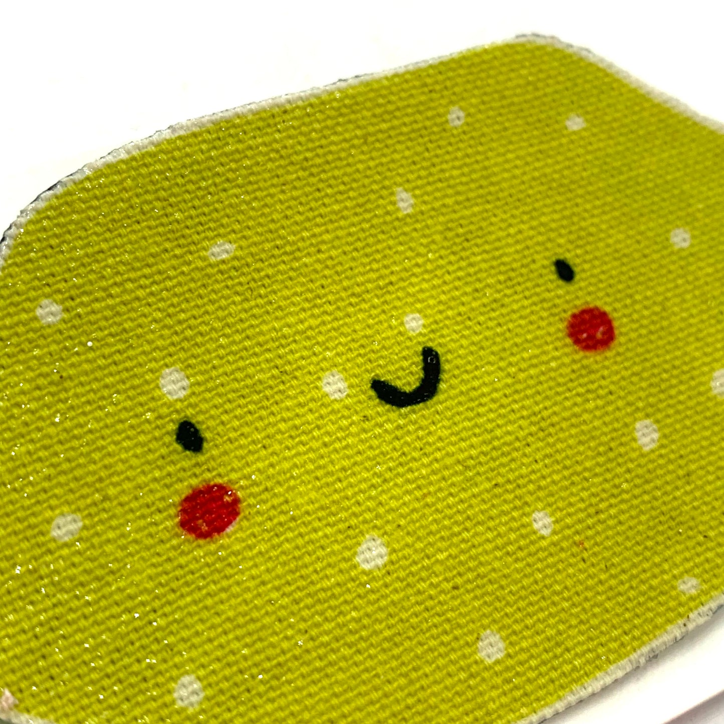 THIS BIRD HAS FLOWN - "Sideways Lemons" Cute Fruits- Fabric Remnant Brooches