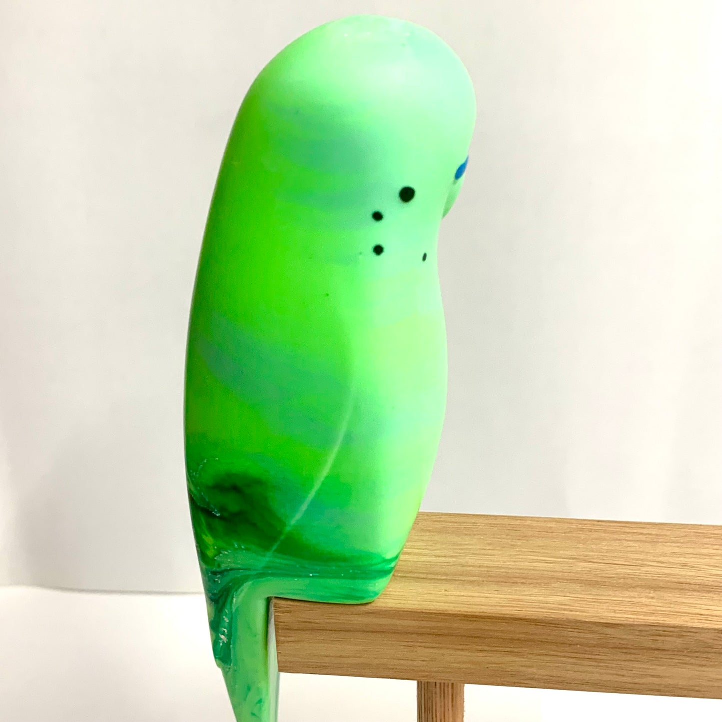 PETE CROMER - RESIN BUDGERIGAR #9 - Green Mojito Swirl