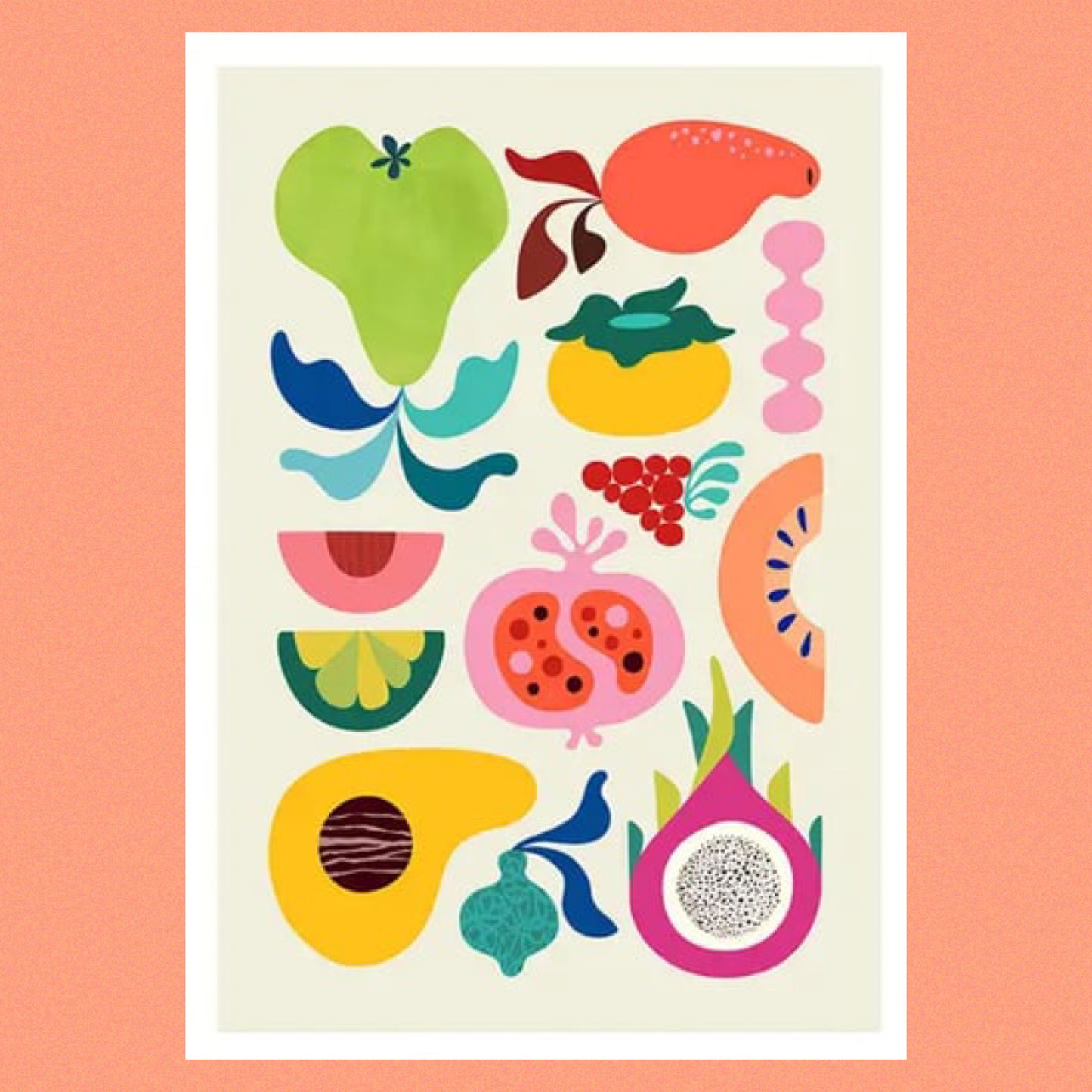 3 BIRDIES STUDIO- "Modern Fruit" A4 Art Print