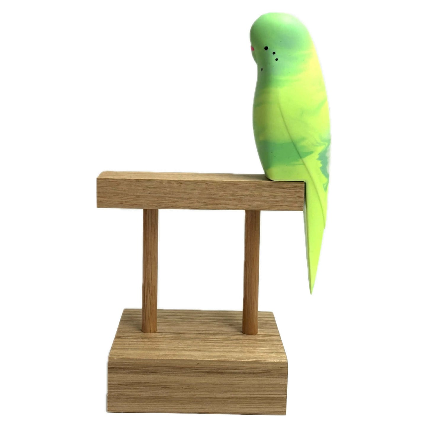 PETE CROMER - RESIN BUDGERIGAR #11 - LIME SORBET GREEN SWIRLs