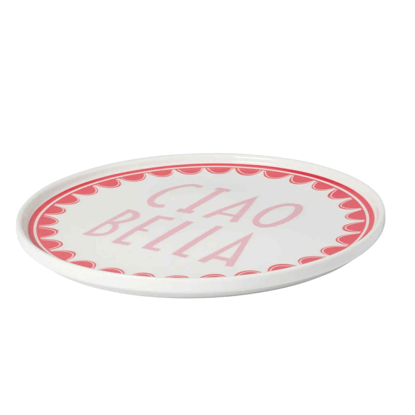 In The Roundhouse - "Ciao Bella" Plate Pink and Red