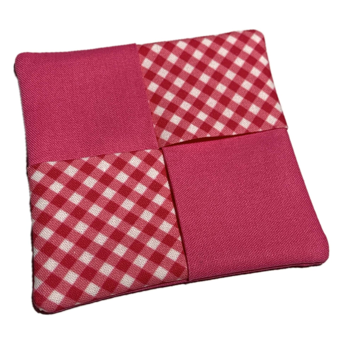 MUMMA WHOOPEE- single WINE GLASS SLIPPER/COASTERS- Pink Gingham
