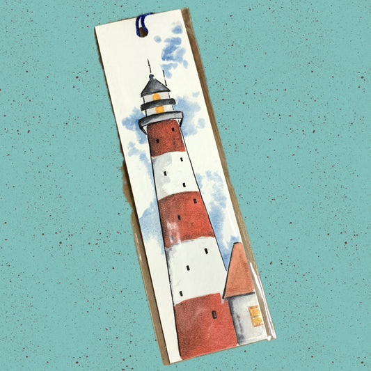 ESZTER'S CREATIONS- "Lighthouse" Bookmark- Textured Paper