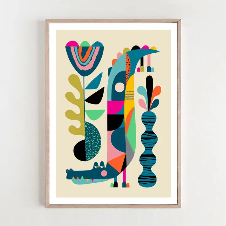 3 BIRDIES STUDIO- "Crocodile" A5 Art Print