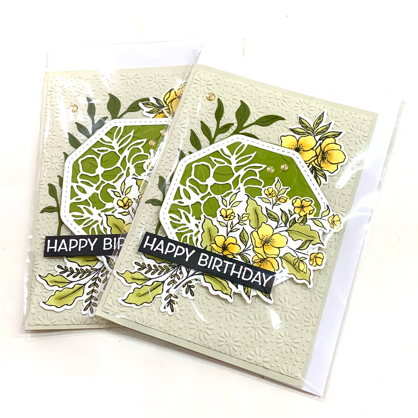 PAPER POSSUM- YELLOW FLOWERS BIRTHDAY- HANDMADE GREETING CARD