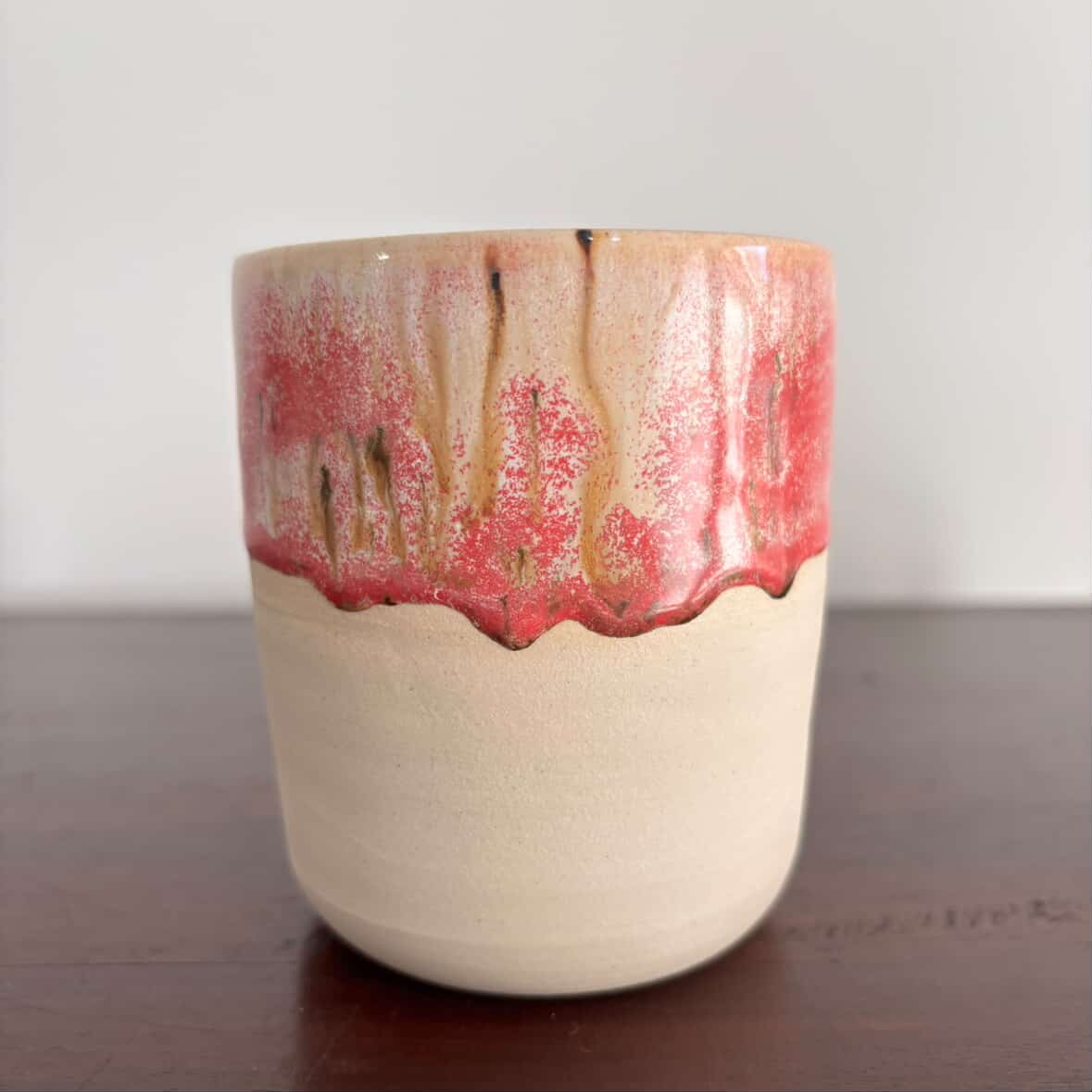 POTTERESS BY ALICIA - Wobbly Cup White Clay Pink with Brown Speckle #2