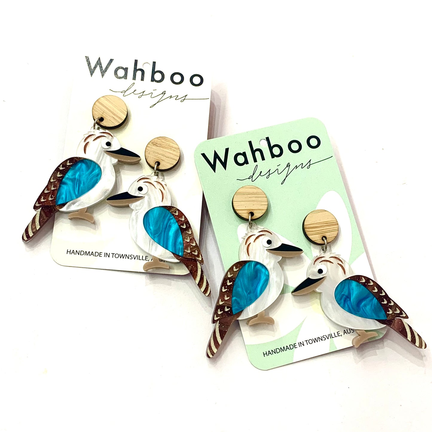 WAHBOO- Kookaburra Stud Dangle Earrings