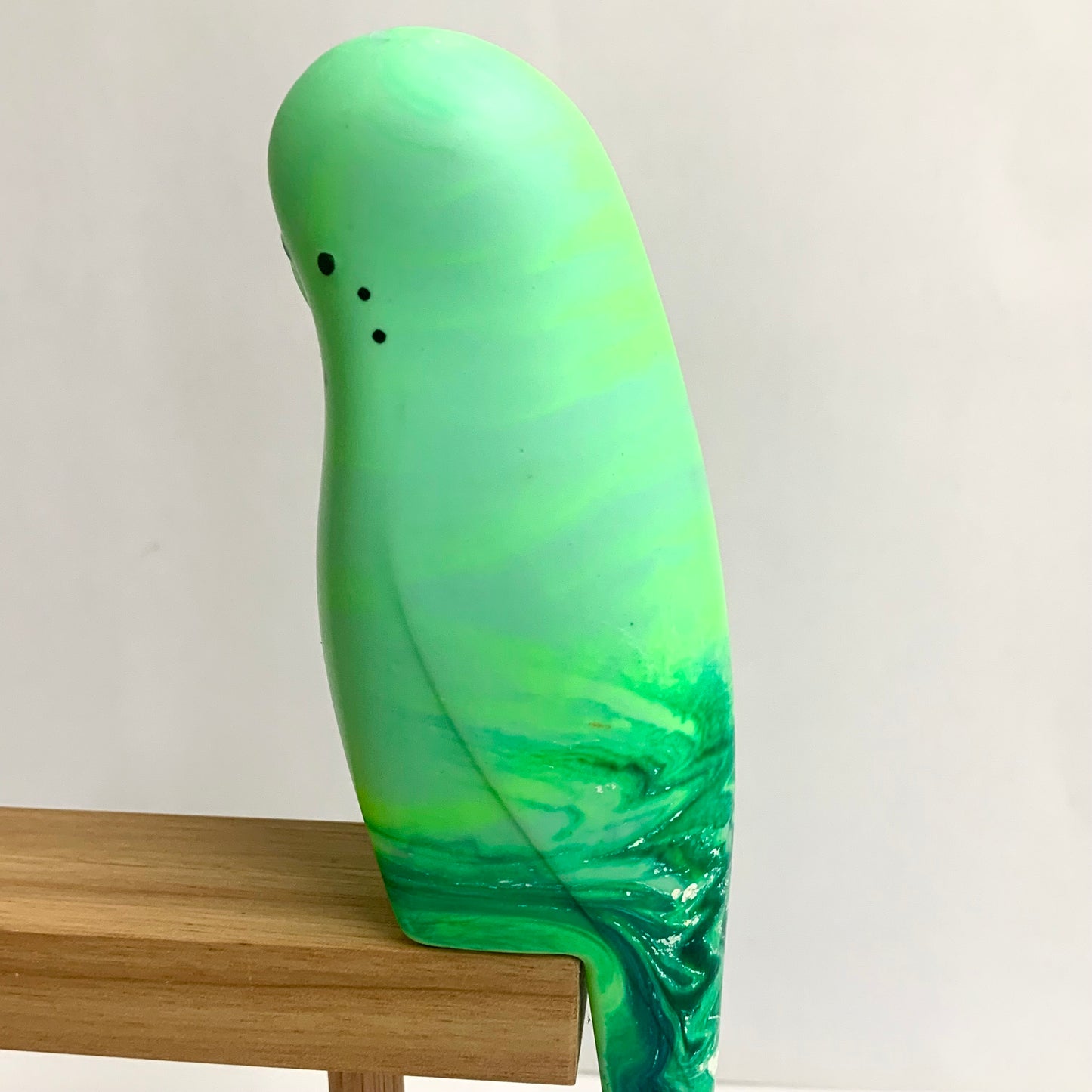 PETE CROMER - RESIN BUDGERIGAR #9 - Green Mojito Swirl