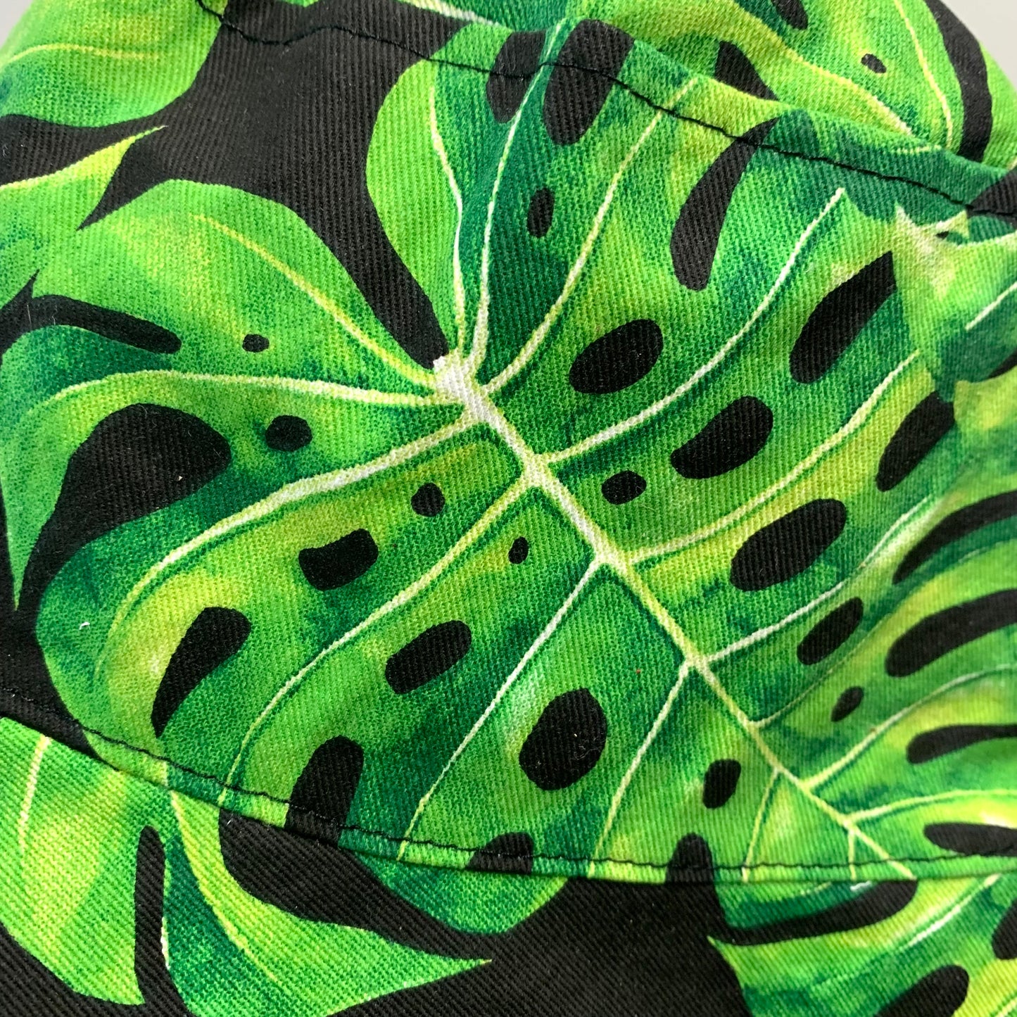 Teacups n Quilts - Monstera Fabric Hat- Adult Size