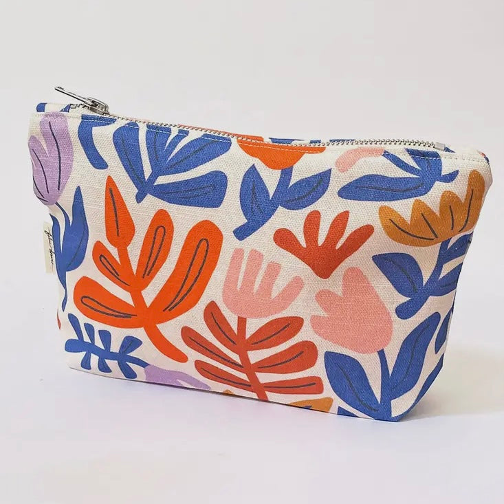 FABRIC DRAWER- Handmade Make-Up, Travel, Clutch Zip Purse - Petals
