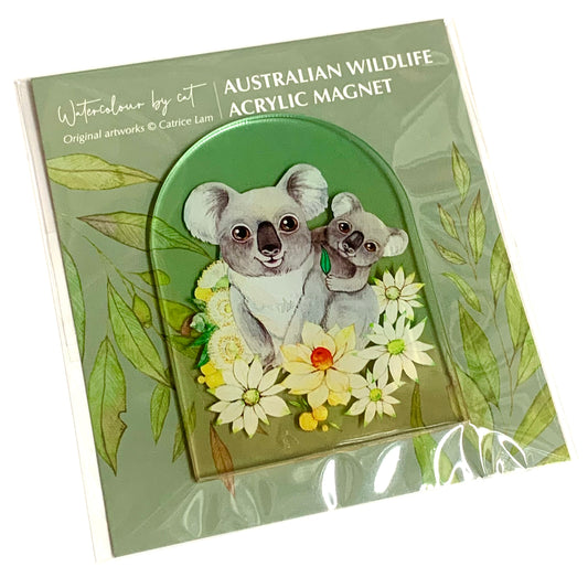 WATERCOLOURS BY CAT- Koala- Australian Animal Art Magnet