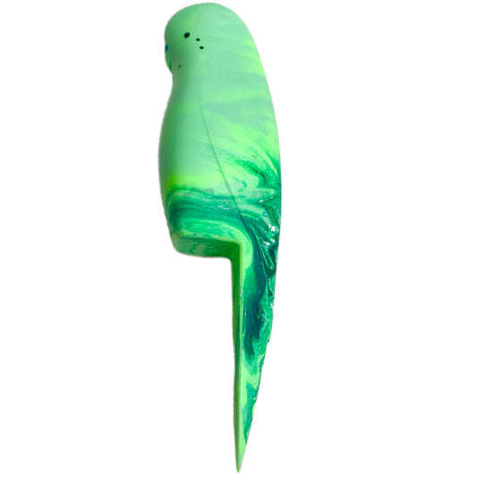 PETE CROMER - RESIN BUDGERIGAR #9 - Green Mojito Swirl