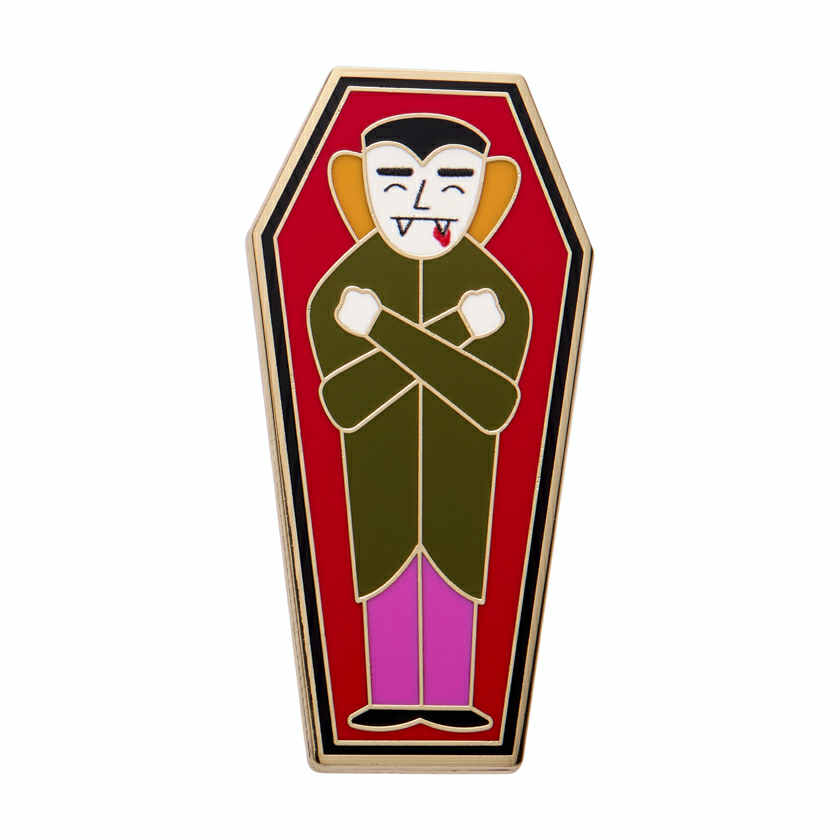 ERSTWILDER - "Cozy Coffin Enamel Pin" - HAUNTED AT HEART- HALLOWEEN COLLECTION