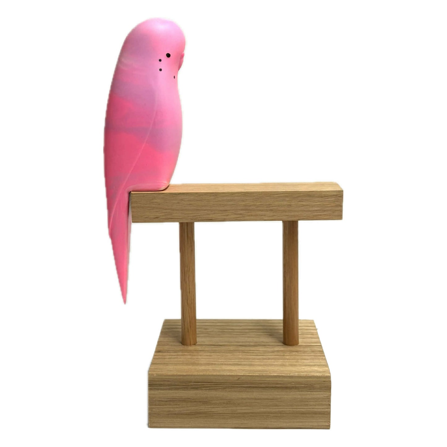 PETE CROMER - RESIN BUDGERIGAR #7 - Pretty in Pink Swirl