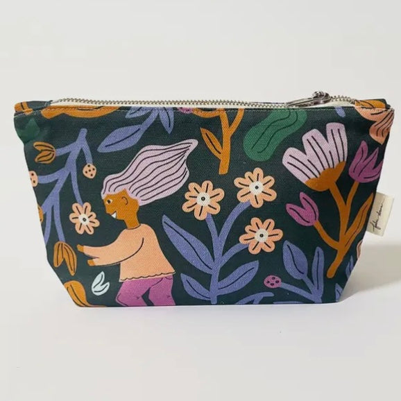FABRIC DRAWER- Handmade Make-Up, Travel, Clutch Zip Purse - Frolic