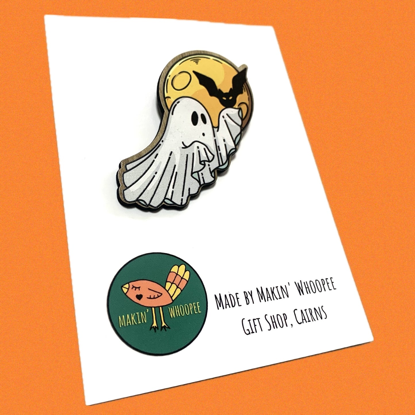 MAKIN' WHOOPEE - Moonlight Boo- Timber Halloween Brooch
