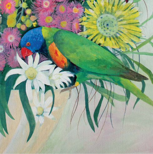 NUOVO - "Lorikeet & Nectar" by Daniela Glassop- GREETING CARD