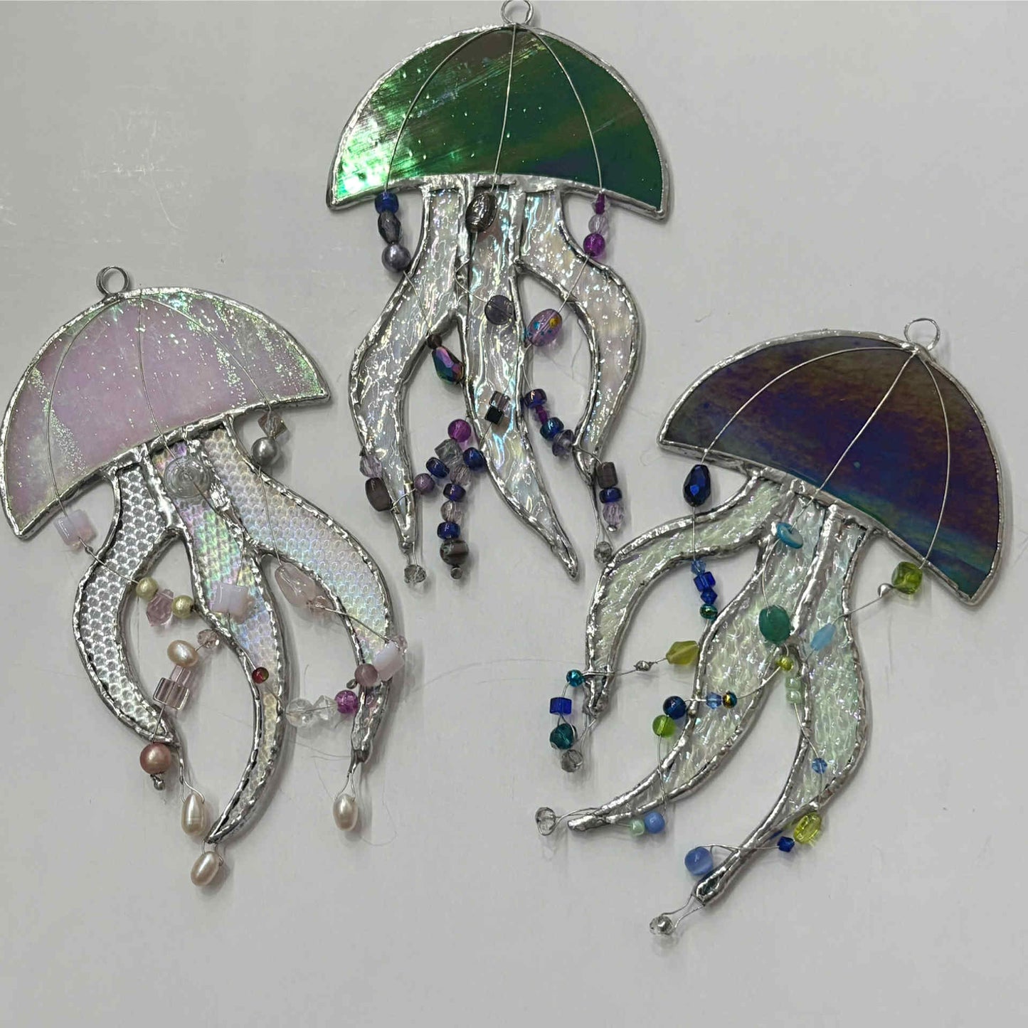 SWAN GLASS -STAINED GLASS JELLYFISH - RAINBOW