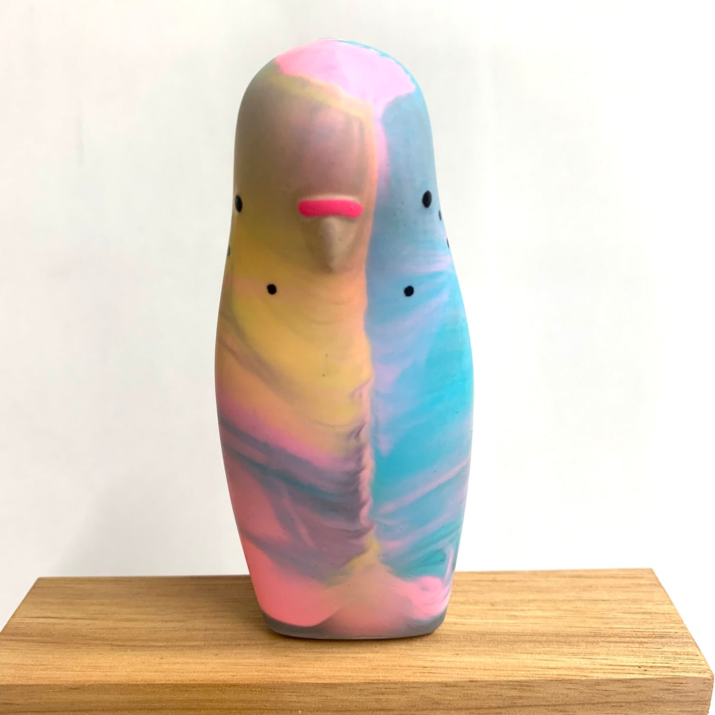 PETE CROMER - RESIN BUDGERIGAR #2 - Bubblegum Swirl