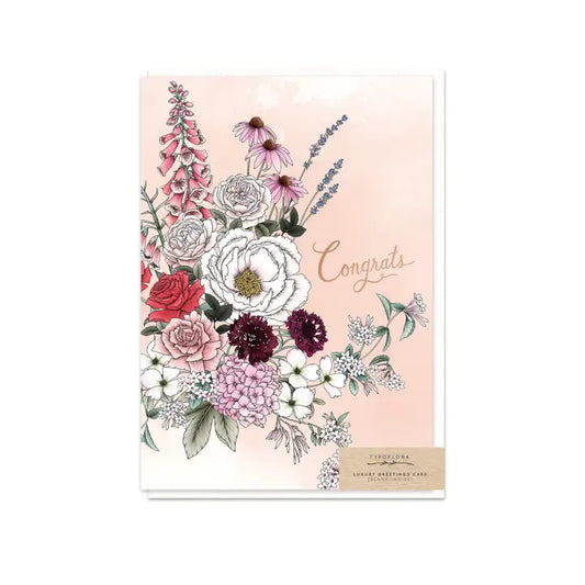 TYPOFLORA - "Wildflowers Congrats" GREETING CARD