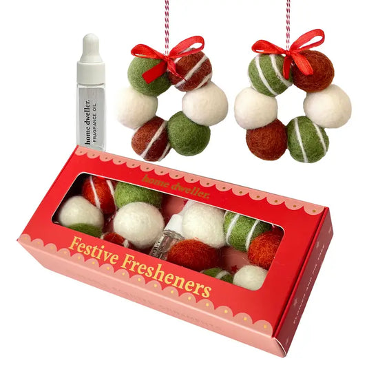 HOME DWELLER - Festive Fresheners - Stripes - Reusable Scented Ornaments