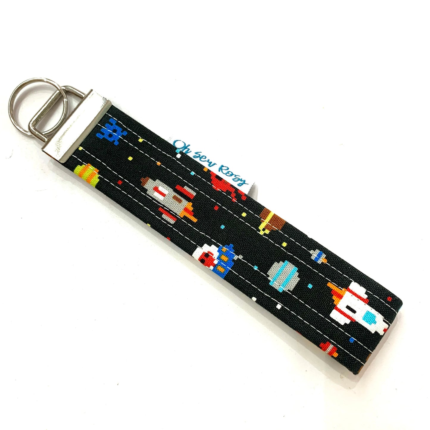 OH SEW ROSY: KEY FOBS/WRISTLET- SPACE INVADERS