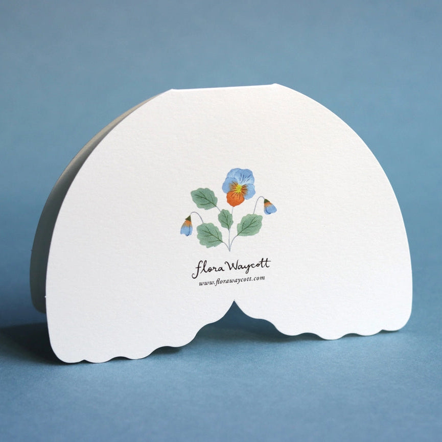 FLORA WAYCOTT - "Pale Magenta Moth" Shaped Greeting Card