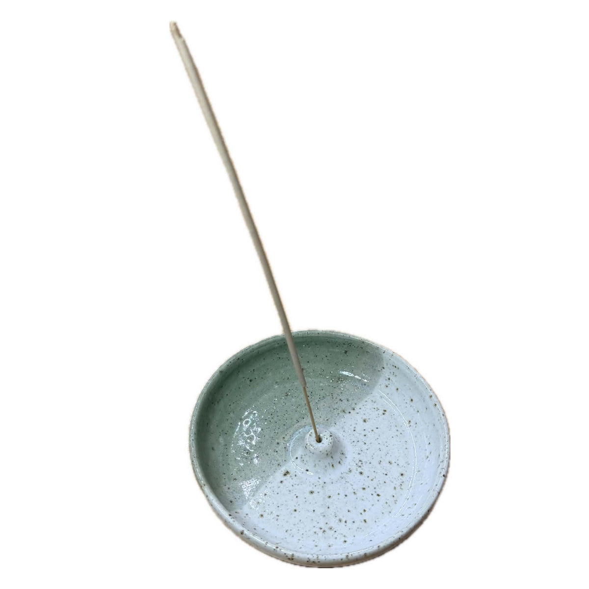 EARTH BY HAND- Hand Built Clay Incense Holders - Green and White
